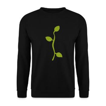 Leaf Leaves Line Nature Green Branch - Unisex Sweatshirt - black - Front - Alina (178cm) & Michal (187cm)