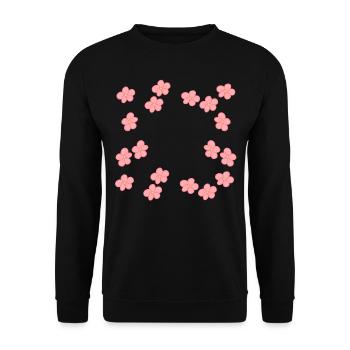 blumen blüte pflanze rosa rahmen form - Unisex Pullover - Schwarz - Vorne - Alina (178cm) & Michal (187cm)