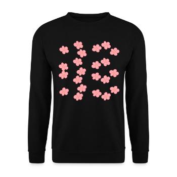 flowers blossom plant pattern pink shape - Unisex Sweatshirt - black - Front - Alina (178cm) & Michal (187cm)