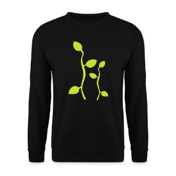 feuille, feuilles, feuilles, ligne, nature, branche, plantes, vert - Sweat-shirt Unisexe - noir - Devant - Alina (178cm) & Michal (187cm)