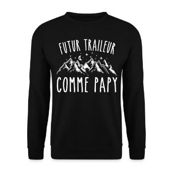 futur traileur cadeau garçon trail - Sweat-shirt Unisexe - noir - Devant - Alina (178cm) & Michal (187cm)