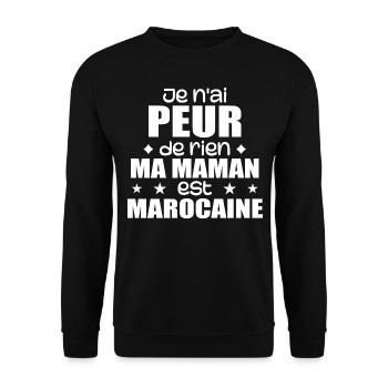 Je n'ai peur de rien ma maman est Marocaine - Sweat-shirt Unisexe - noir - Devant - Alina (178cm) & Michal (187cm)