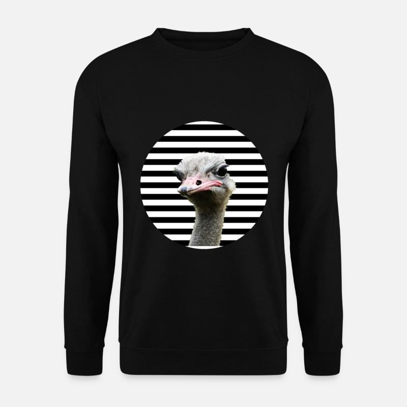COOLER STRAUSS VOGEL LUSTIGE TIERE ZOO GESTREIFT - Unisex Pullover - Schwarz