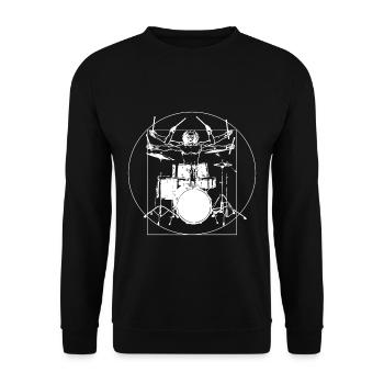Drummer Schlagzeug Geschenk Musik - Unisex Pullover - Schwarz - Vorne - Alina (178cm) & Michal (187cm)