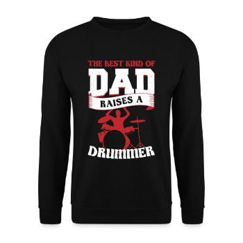 Son Papa Batteur Batteur Dites Papa - Sweat-shirt Unisexe - noir - Devant - Alina (178cm) & Michal (187cm)