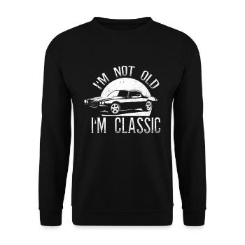 Je ne suis pas vieux, je suis une voiture de collection de voitures de collection - Sweat-shirt Unisexe - noir - Devant - Alina (178cm) & Michal (187cm)