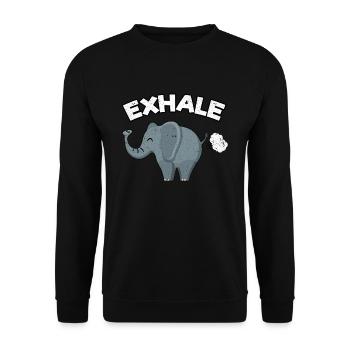 Expirez Elephant Fart Animal Yoga Humour Namaste - Sweat-shirt Unisexe - noir - Devant - Alina (178cm) & Michal (187cm)