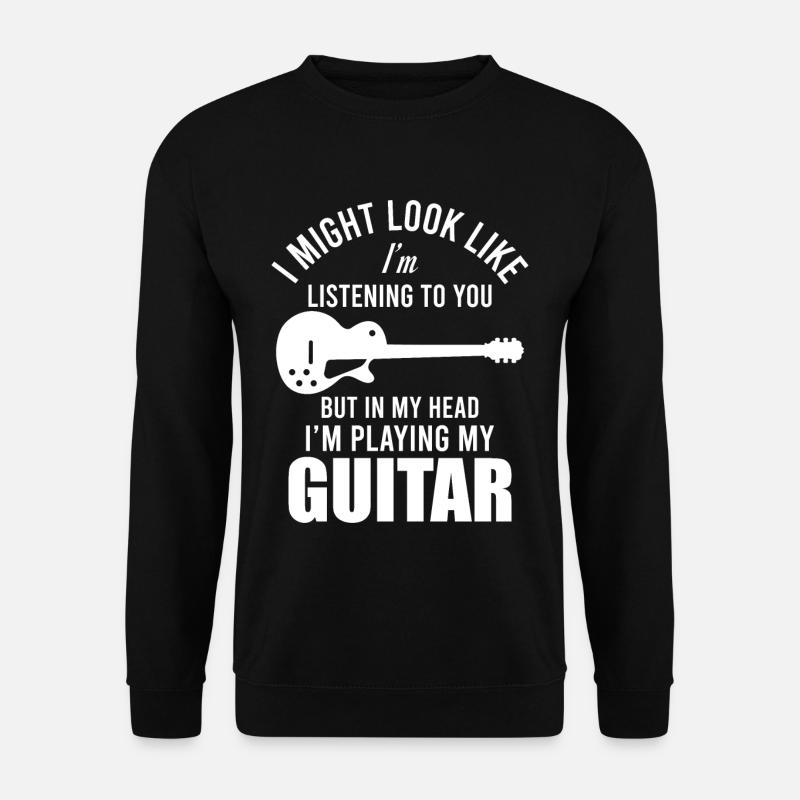 Gitarre lustige Sprüche Musik - Unisex Pullover - Schwarz