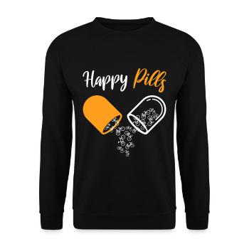 Happy Pills Vélo Vélo De Route - Sweat-shirt Unisexe - noir - Devant - Alina (178cm) & Michal (187cm)