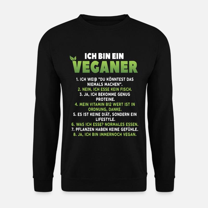 Vegan lustig Veganer - Unisex Pullover - Schwarz