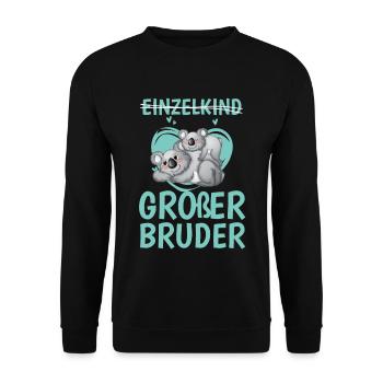 Großer Bruder - Koala - Unisex Pullover - Schwarz - Vorne - Alina (178cm) & Michal (187cm)