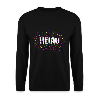 HELAU KONFETTI FASTNACHT FASCHING ROSENMONTAG FUN - Unisex Pullover - Schwarz - Vorne - Alina (178cm) & Michal (187cm)