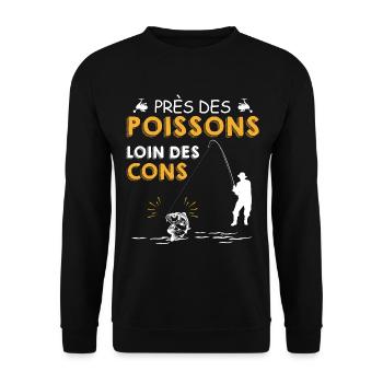 FischfischFische Fische - Unisex Pullover - Schwarz - Vorne - Alina (178cm) & Michal (187cm)