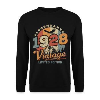 Anniversaire 1928 - 95 ans - Sweat-shirt Unisexe - noir - Devant - Alina (178cm) & Michal (187cm)