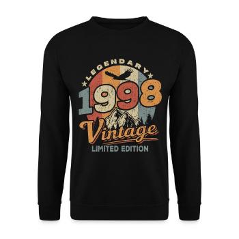 Anniversaire 1998 - 25 ans - Sweat-shirt Unisexe - noir - Devant - Alina (178cm) & Michal (187cm)