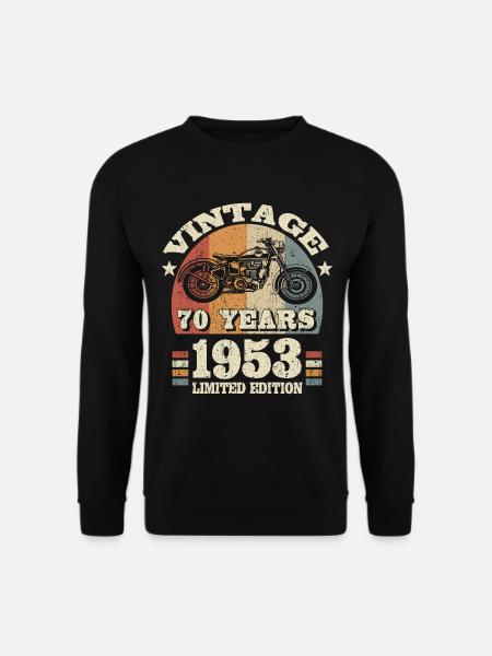 moto motard vintage 1953 - 70 ans - Sweat-shirt Unisexe - noir