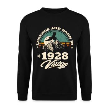 Legends are born in 1928 - Unisex Sweatshirt - black - Front - Alina (178cm) & Michal (187cm)