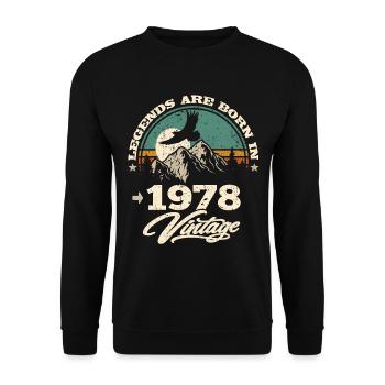 Legenden werden im 1978 geboren - Unisex Pullover - Schwarz - Vorne - Alina (178cm) & Michal (187cm)