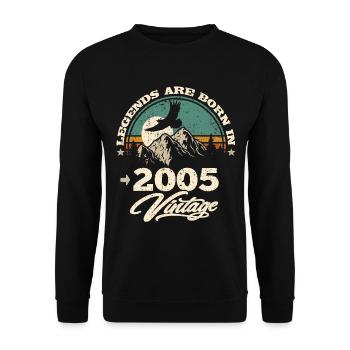 Legenden werden im 2005 geboren - Unisex Pullover - Schwarz - Vorne - Alina (178cm) & Michal (187cm)