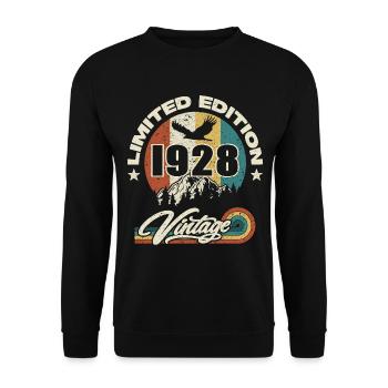 retro vintage anniversaire 1928 - Sweat-shirt Unisexe - noir - Devant - Alina (178cm) & Michal (187cm)