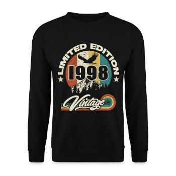 retro vintage birthday 1998 - Unisex Sweatshirt - black - Front - Alina (178cm) & Michal (187cm)