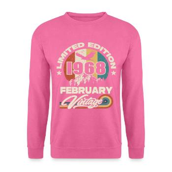 Anniversaire rétro vintage février 1968 - Sweat-shirt Unisexe - rose - Devant