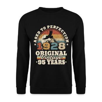 né en 1928 - 95 ans - Sweat-shirt Unisexe - noir - Devant - Alina (178cm) & Michal (187cm)