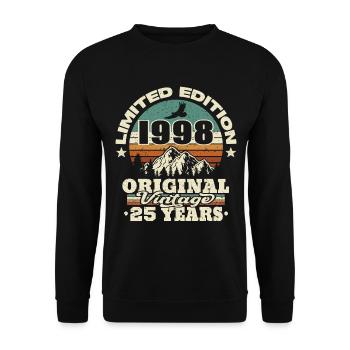 original vintage born in 1998 - 25 years old - Unisex Sweatshirt - black - Front - Alina (178cm) & Michal (187cm)