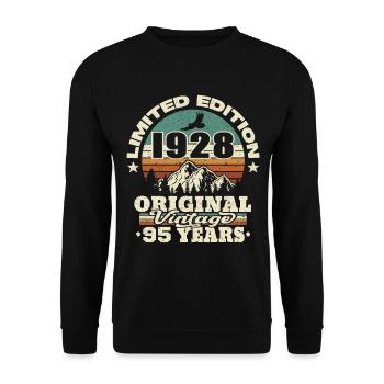 original vintage born in 1928 - 95 years old - Unisex Sweatshirt - black - Front - Alina (178cm) & Michal (187cm)