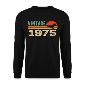 Vintage 1975 Birthday Gift 1975 Retro 1975 - Unisex Sweatshirt - black - Front - Alina (178cm) & Michal (187cm)