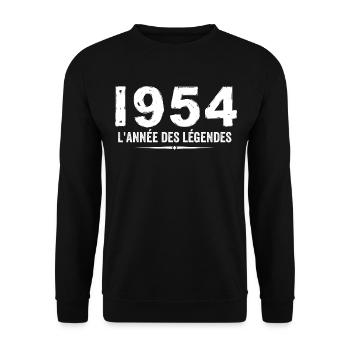 1954 Year of the Legends - 1954 Anniversary Gift - Unisex Sweatshirt - black - Front - Alina (178cm) & Michal (187cm)