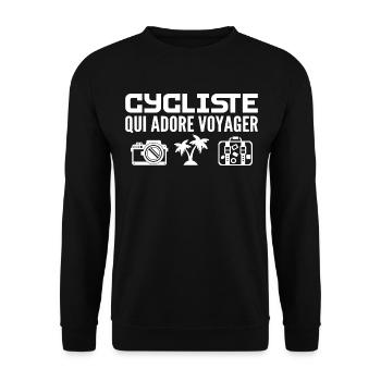 Voyageurs & Cyclistes : Passion & Découverte - Sweat-shirt Unisexe - noir - Devant - Alina (178cm) & Michal (187cm)