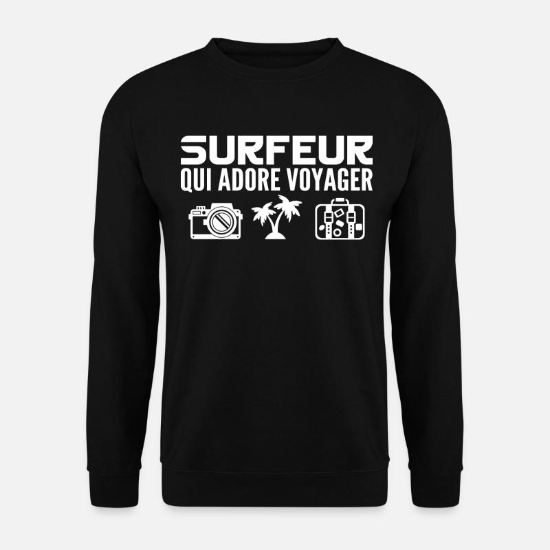Voyageurs & Surfeurs : Passion & Découverte - Sweat-shirt Unisexe - noir