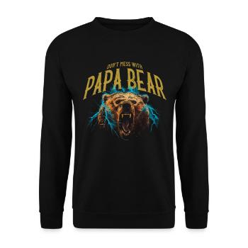Papa Bear - Unisex Sweatshirt - black - Front - Alina (178cm) & Michal (187cm)