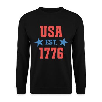 USA Est 1776 - Unisex Sweatshirt - black - Front - Alina (178cm) & Michal (187cm)