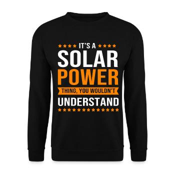 Erneuerbare Energien Solarzellen Photovoltaik - Unisex Pullover - Schwarz - Vorne - Alina (178cm) & Michal (187cm)