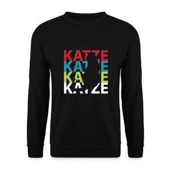 Katze Katzen - Unisex Pullover - Schwarz - Vorne - Alina (178cm) & Michal (187cm)