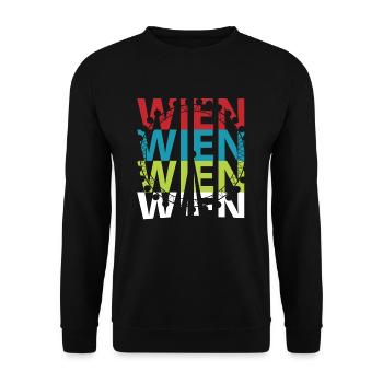 Wien - Unisex Pullover - Schwarz - Vorne - Alina (178cm) & Michal (187cm)