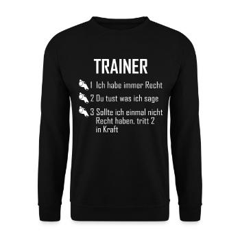 Trainer - Unisex Pullover - Schwarz - Vorne - Alina (178cm) & Michal (187cm)