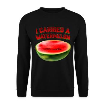 I Carried A Watermelon - Unisex Sweatshirt - black - Front - Alina (178cm) & Michal (187cm)
