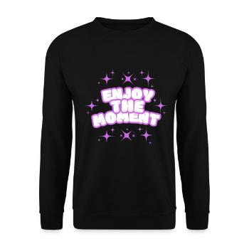 Enjoy the Moment - Unisex Pullover - Schwarz - Vorne - Alina (178cm) & Michal (187cm)