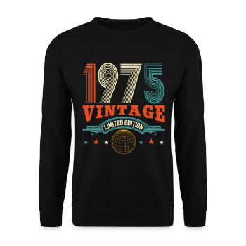 Vintage 1975 50th Birthday Cassette Tape - Unisex Sweatshirt - black - Front - Alina (178cm) & Michal (187cm)