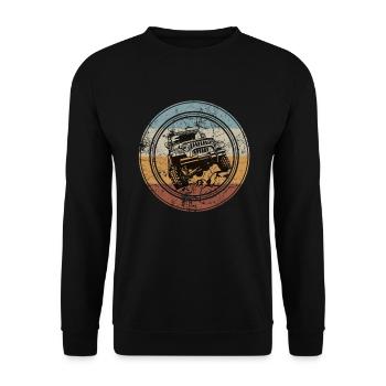 4x4 Tout-terrain I Vintage Retro Off Road - Sweat-shirt Unisexe - noir - Devant - Alina (178cm) & Michal (187cm)