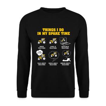 Choses que je fais dans mes tracteurs de temps libre - Sweat-shirt Unisexe - noir - Devant - Alina (178cm) & Michal (187cm)