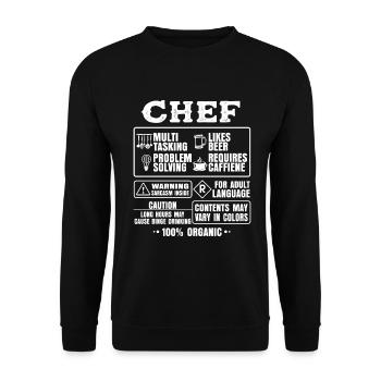 Drôle de chef cuisine cadeau cuisine - Sweat-shirt Unisexe - noir - Devant - Alina (178cm) & Michal (187cm)