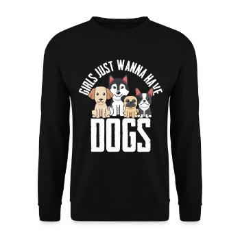 Les filles mamans de chien veulent juste avoir des chiens - Sweat-shirt Unisexe - noir - Devant - Alina (178cm) & Michal (187cm)