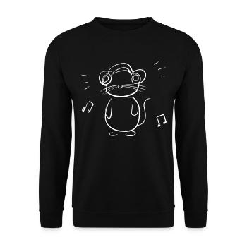 mouse headphone music symbol animal - Unisex Sweatshirt - black - Front - Alina (178cm) & Michal (187cm)
