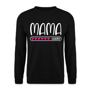 Mama loading - Unisex Pullover - Schwarz - Vorne - Alina (178cm) & Michal (187cm)