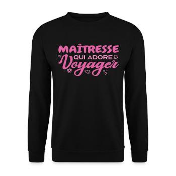 Globetrotting mistress with a passion for travel - Unisex Sweatshirt - black - Front - Alina (178cm) & Michal (187cm)