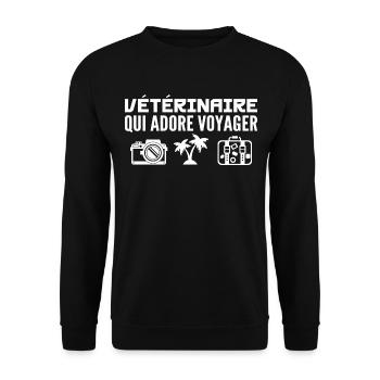 Travelers & Veterinarians: Passion & Discovery - Unisex Sweatshirt - black - Front - Alina (178cm) & Michal (187cm)